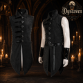 Gilet médiéval long homme noir ou vert, tunique sans manches style ranger assassin, costume LARP Halloween S à XXL