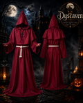 Tenue complète de moine médiéval à capuche avec corde et croix, costume sorcier chevalier cosplay Halloween adulte ado