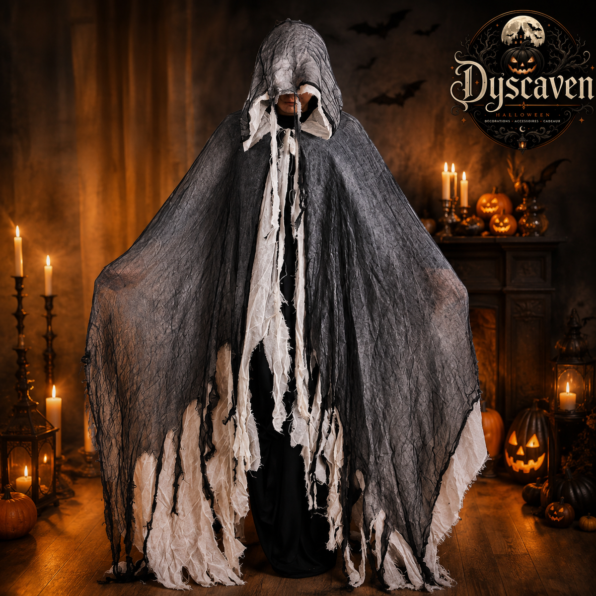 Cape longue à capuche unisexe Halloween, robe de diable rouge ou sorcier, costume cosplay adulte pour fête masquée