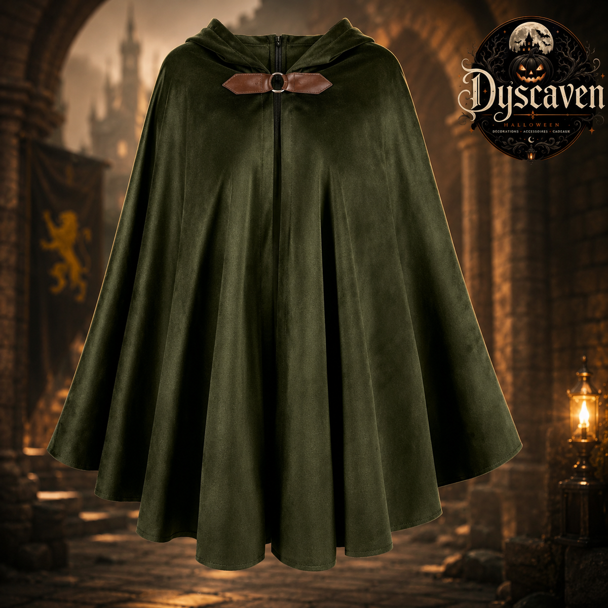 Cape à capuche en velours médiéval pour adulte, style Renaissance, costume de sorcier vintage pour Halloween