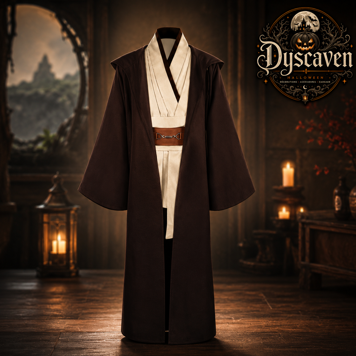 Costume de chevalier galactique pour homme, robe et tunique style Jedi, ensemble cosplay complet pour Halloween