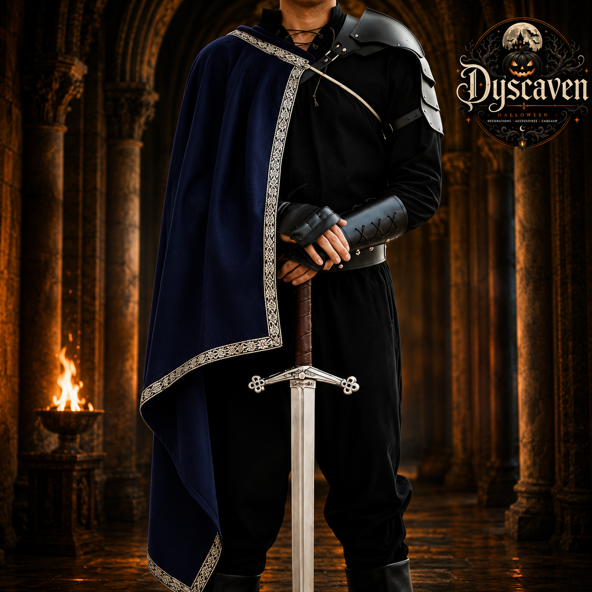 Cape de guerrier médiévale demi-épaule, style Ranger Renaissance, costume homme pour LARP, Halloween et fête médiévale