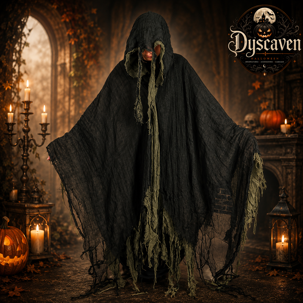 Cape longue à capuche unisexe Halloween, robe de diable rouge ou sorcier, costume cosplay adulte pour fête masquée