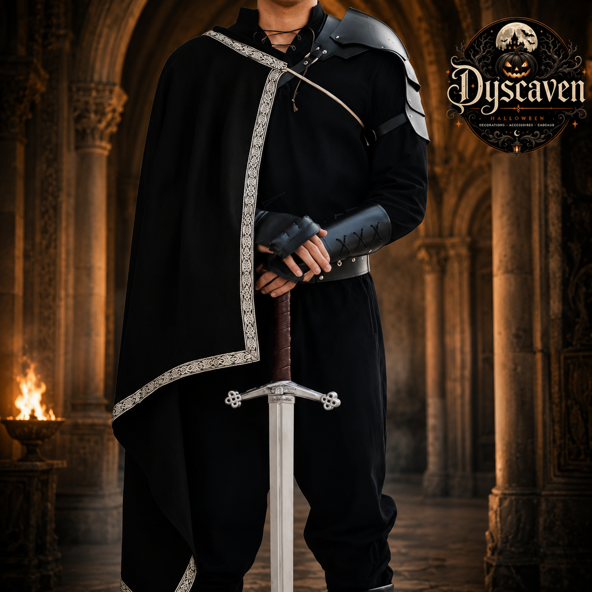 Cape de guerrier médiévale demi-épaule, style Ranger Renaissance, costume homme pour LARP, Halloween et fête médiévale