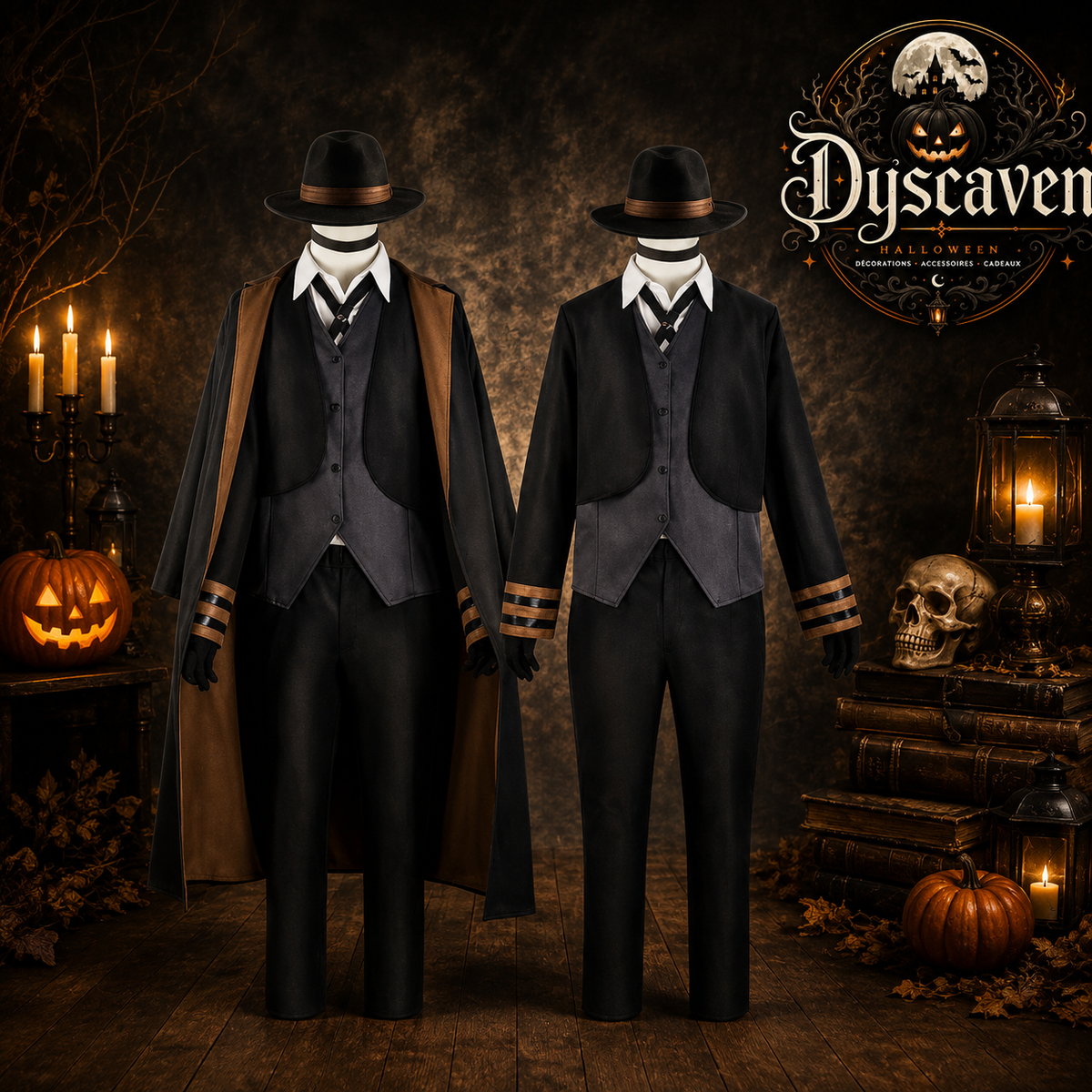 Costume cosplay homme inspiré de Nakahara Chuuya, chapeau, uniforme, trench-coat et pantalon, grande taille, Halloween