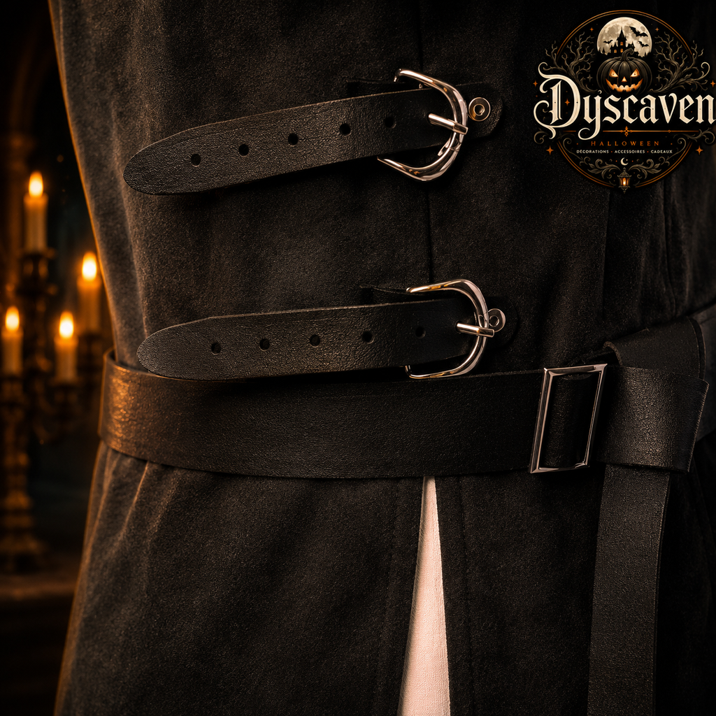 Gilet médiéval long homme noir ou vert, tunique sans manches style ranger assassin, costume LARP Halloween S à XXL