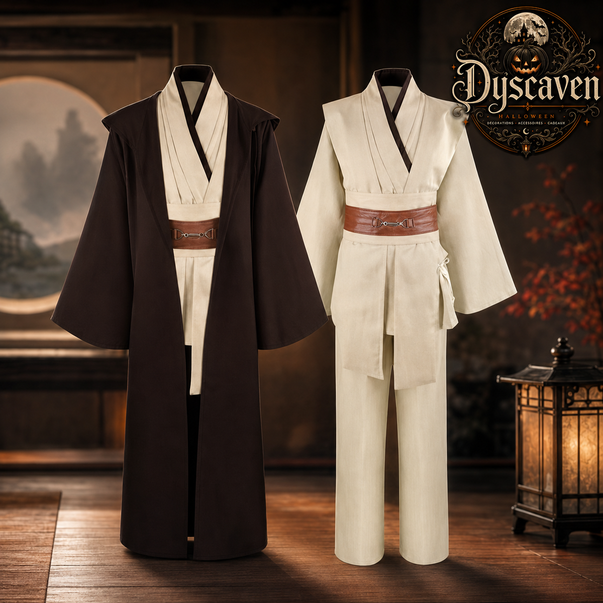 Costume de chevalier galactique pour homme, robe et tunique style Jedi, ensemble cosplay complet pour Halloween