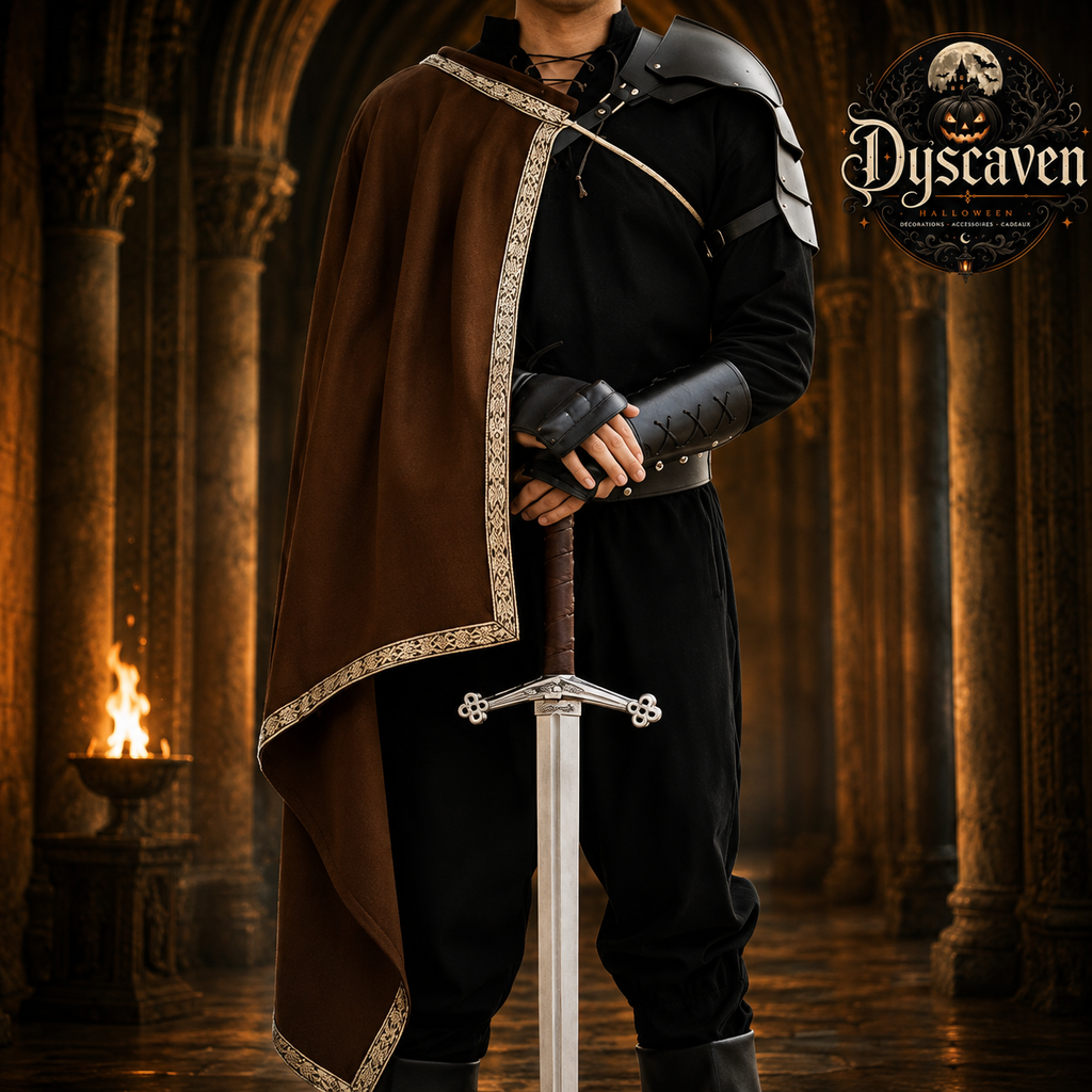 Cape de guerrier médiévale demi-épaule, style Ranger Renaissance, costume homme pour LARP, Halloween et fête médiévale